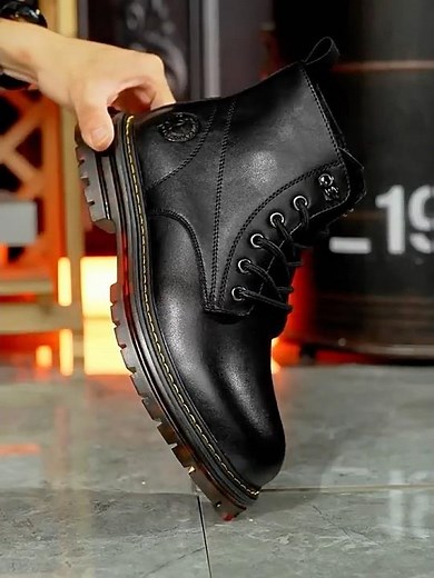 NOXM.COM | Mens Leather Platform Doc Martens Boots