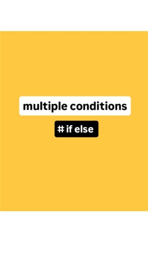 Enjoy Healthy Code on Instagram: "multiple conditions (if else) #python"