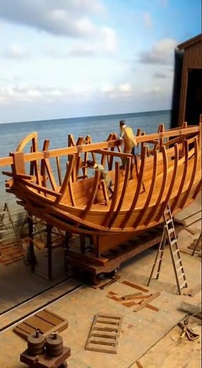 Miniature Airship Rises From Tiny Dockyard