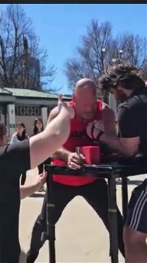 66 year old papa chainsaw arm wrestling competition #viral shorts #arm wrestling