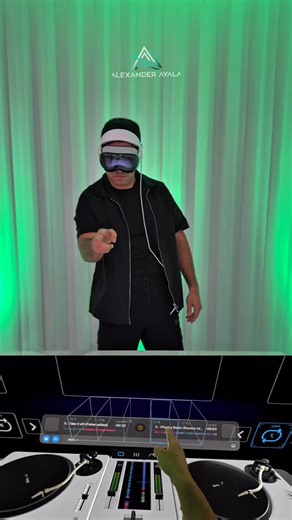 Alexander Ayala on Instagram: "Welcome to the future! 🎧🥽 Combining the cutting-edge technology of Apple Vision Pro with the innovative features of the Djay app. The possibilities are endless! We can elevate our performances to new heights, captivating audiences with visuals and sounds like never before. . . . . #dj #cabodj #alexanderayaladj #caboweddingdj #caboluxurywedding #weddingdj #apple #visionpro #algoriddimdjay #djayapp #future #technology #music"