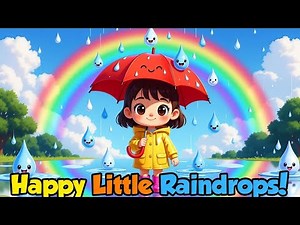Little Raindrops Rain Song for Kids | 3D Rainy Day Nursery Rhyme Weather Learning Song#nurseryrhymes
