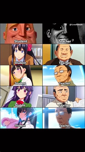 Anime students vs teachers… this comparison is wild