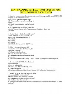 Cna Nnaap Practice Exam Questions With Complete Solutions 2023 2024