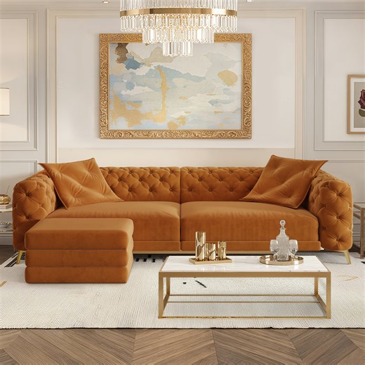 Mercer41 97.7" Velvet Convertible Sofa 3-In-1 Pull-Out Sleeper Sofa Bed With Metal Legs And 2 Pillows | Wayfair