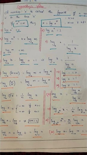 FORMULAS OF LOGARITHMS