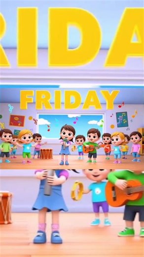 Friday Fun Day 🎉 | Kids Party Song 🕺 #Shorts #kids #preschool #kidssong # #nursery #nurseryrhymes