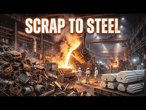 Watch Scrap Metal Get Transformed Into Steel Bars at This Insane Factory