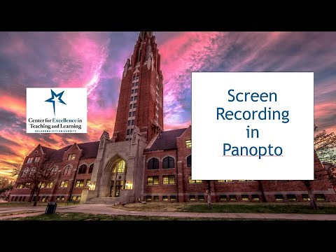 Screen Recording in Panopto