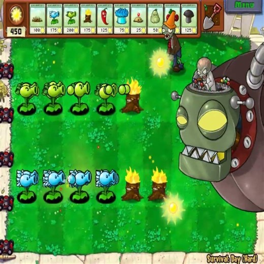 Snow Pea Vs Repeater Vs Zombies… Dr. Zomboss got frozen and destroyed 😱💥 #pvz #plantsvszombies