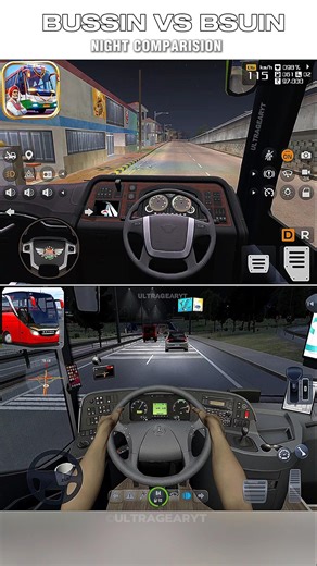 bus simulator india vs bus simulator ultimate India night graphics comparison part 1