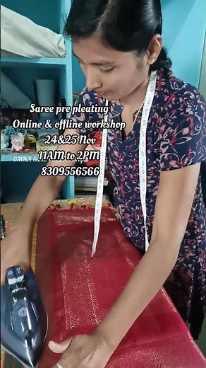 paid saree pre pleating service in Anantapur&workshop#omika saree prepleating#sareedraping#anantspur