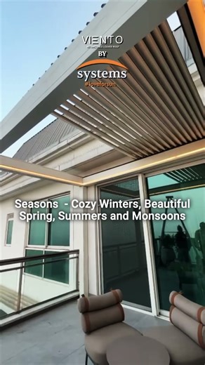 Retractable Pergola Roof | Viento Louver System for Balcony, Rooftop & Garden - Systems Outdoors
