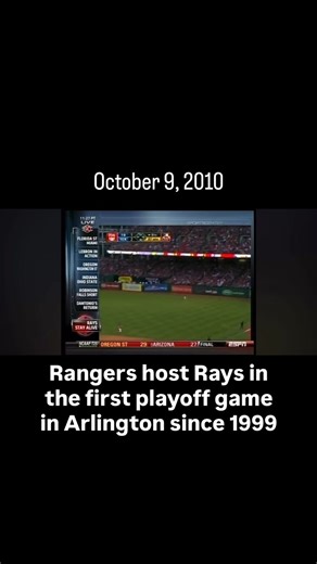 11K views · 173 reactions | OTD- October 9, 2010 The Rangers host the Tampa Bay Rays in Game 3 of the 2010 ALDS It was the first playoff game held in Arlington since 1999 The Rays defeated the Rangers by a score of 6-3 #texasrangers | Ballpark Way | Facebook