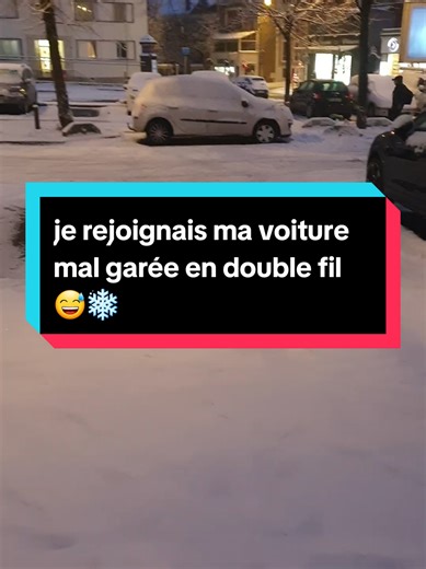 je rejoignais ma voiture mal garée en double fil❄️#neige #blague #voiture #fares_usc #fyp