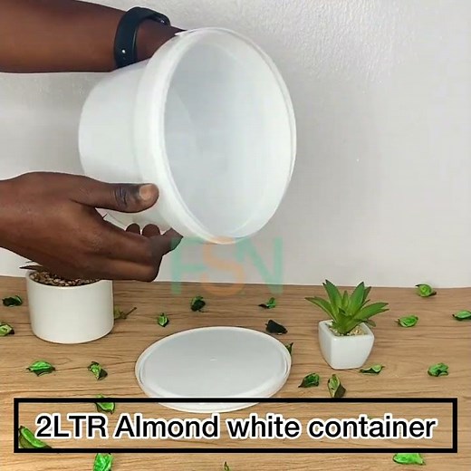 2L White Storage Container | Clear Airtight Food Storage Container
