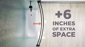 Zenna Home Double Curved Shower Curtain Rod, No Drill, 50-72 Inch Adjustable Tension Curved Shower Rod for Bathroom, Rustproof Double Rod, Non-Slip, Adds Room in Shower, Matte Black