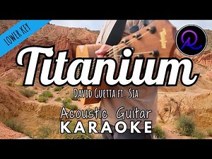 Titanium by David Guetta ft. Sia (Lyrics) | Karaoke Acoustic Guitar | LOWER KEY