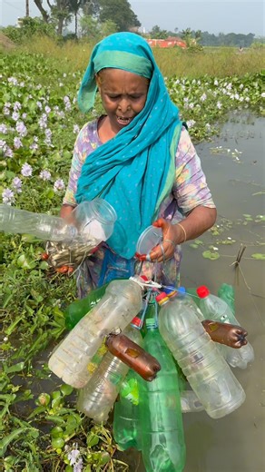 বোতল দিয়ে মাছ ধরছেন কাকি #shorts #fish #farming