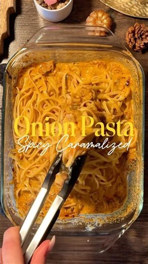 Caramelized Onion & Garlic Spaghetti 🔥 (Full recipe pinned in the comments)