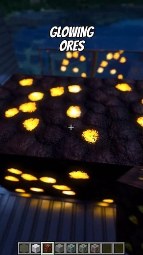 GLOWING ORES in Minecraft Bedrock / www.realsourcepack.com