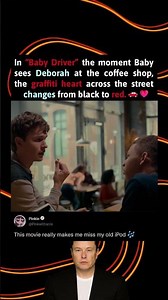 In “Baby Driver” the moment Baby sees Deborah at the coffee shop, the graffiti heart across the