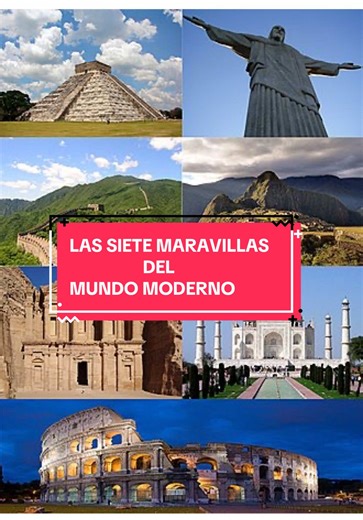 🎙 ¿Sabías que hay 7 maravillas del mundo moderno que todos deberían conocer? 👀 1️⃣ Gran Muralla China – Inmensa y eterna 2️⃣ Petra, Jordania – Esculpida en roca 3️⃣ Cristo Redentor, Brasil – Abraza a todo Río 4️⃣ Machu Picchu, Perú – Ciudad perdida de los incas 5️⃣ Chichén Itzá, México – Misterio maya 6️⃣ Coliseo, Italia – Corazón del Imperio Romano 7️⃣ Taj Mahal, India – Construido por amor 💥 Siete lugares. Siete historias. ¿Cuál visitarías primero? 🌍 #SieteMaravillas #MundoModerno #Histori