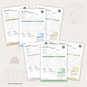 Digital Download, Order Form, Invoice, Receipt, DIN A5 or A4 Format, Pad for Customer Orders, Colored, Small Business, Network - Etsy