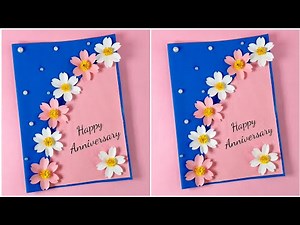 DIY Anniversary Card 🌸| Handmade Paper Flower Greeting Card Tutorial | Art Galaxy