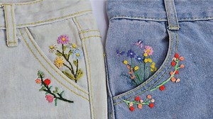 Easy Flower Embroidery on Jeans
