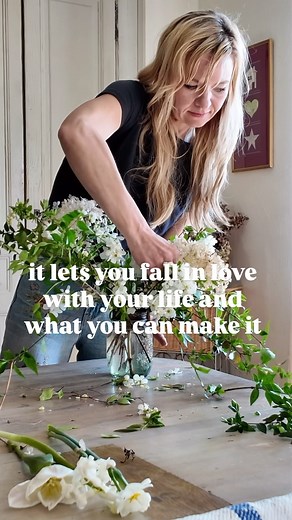 Briana Bosch on Instagram: "“Who does she think she is?” She is a strong and creative person. She has found the audacity. She apologizes for nothing. She can be both masculine and feminine without apologizing for any of it. This conception that feminine equals weak, feminine equals compliant, feminine equals quiet, or shrinking, or smallness—feminine also equals strength. It equals boldness, braveness, power in our creative spirit. Embrace it. (To make this cottage style romantic arrangement, I 