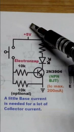 NPN BJT Switch Basics Schematic Bipolar Junction Transistor #schematics #electronics #circuit