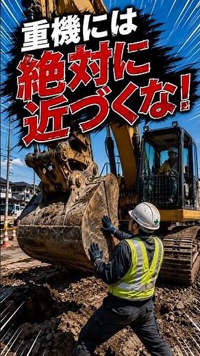 【知らないと危険】重機には絶対に近づくな！⚠️ #建設業#土木#バックホウ#重機#安全第一#現場監督#労働災害#インフラ#土木の建設の裏側#shorts