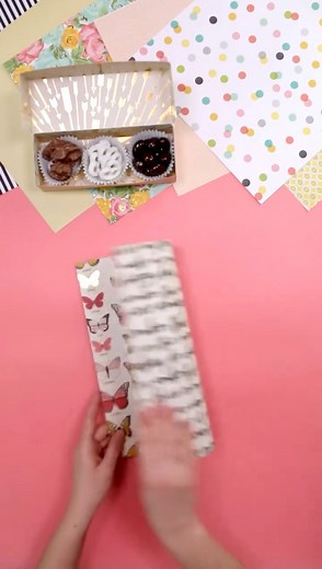 Make a treat box out of one piece of 12x12 scrapbook paper. So cool! #crafts #papercrafts #diygifts | The Craft Patch