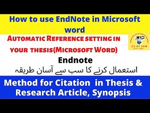 how to use Endnote in Microsoft word in research paper, reference styles Citation in Thesis