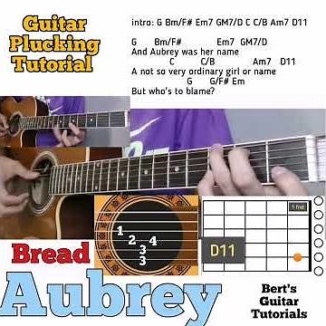Aubrey - Bread | guitar chords with lyrics and plucking tutorial