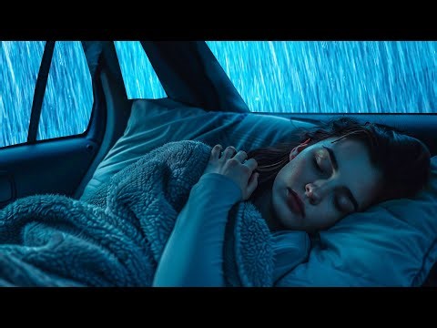 Instant Rest & Deep Slumber with Torrential Rain & Terrible Thunder on the Car in Rainforest
