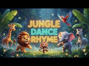 Dancing Animals in the Jungle | Jungle Dance Rhyme for Children | Fun Kids Song & Learning Video