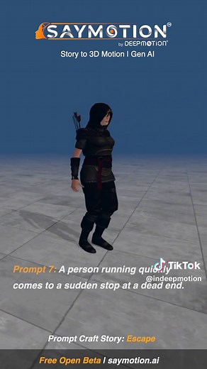SayMotion turns text into 3D animations, with zero experience needed! Turn your stories into motion prompts automatically with the new Prompt Craft tool. You can chain prompts together into long action sequences by using our new Generative Merge & AI Inpainting tools. Try it free in the SayMotion Open Beta at saymotion.ai #animation #gamedev #indiedev #ai #generativeai #genai #3d #motiongraphics #animated #saymotion