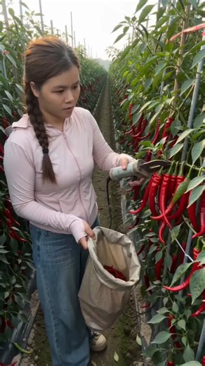 Effortless Chili Harvesting: Precision Snipping for Maximum Yield #shorts #viral #trending #explore