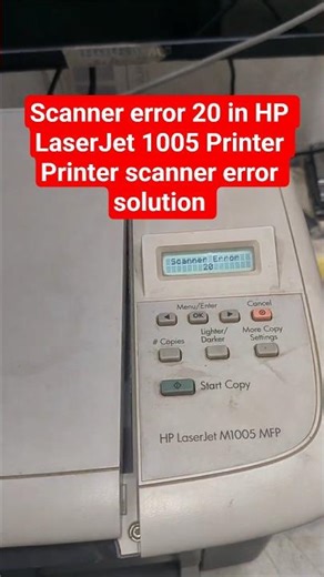Scanner error 20 in HP LaserJet 1005 Printer Printer scanner error solution | Hp Printer Repairing