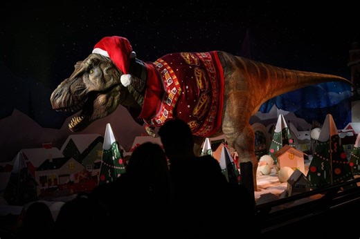 Natural History Museum creates giant Christmas jumper for its iconic T. Rex
