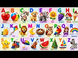 ABC Flashcards for Toddlers A–Z | Learn First Words, Alphabet & Phonics Sounds | Preschool Learning