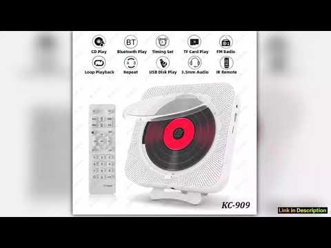 Portable CD Player Bluetooth Speaker Stereo CD Players LED Screen Wall Mountable CD Music Player