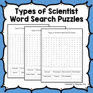 Types of Scientist Word Search Puzzles
