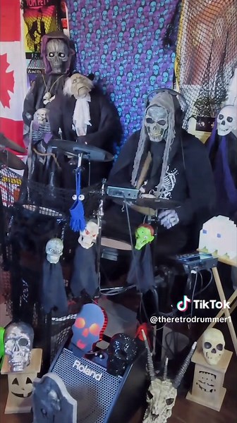1984 - Pseudo Echo - His Eyes. Halloween drum cover featuring guest drummer Skully Dude. This song was featured in the 1985 movie Friday The 13th: A New Beginning. Full video on YouTube at The Retro Drummer. #Halloween #Halloween2025 #80s #drums #fridaythe13th