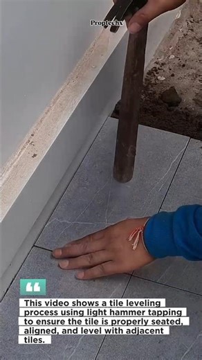Tile Leveling Trick with Hammer Precision #tiling #construction #DIYtips