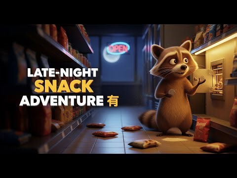 Raccoon’s Late-Night Snack Adventure 🍪 | Pixar-Style Short Animation Movie (4K)