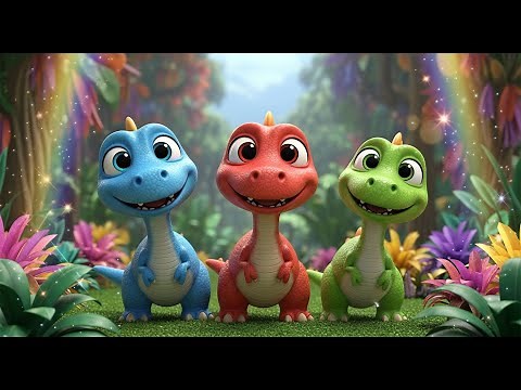 Happy Dinosaurs and Their Colorful World 🦖🟦🟥 | Kids Learning Video | Preschool Dinosaur Adventure