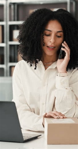 clip-4042599917-phone-call-box-woman-on-laptop-logistics